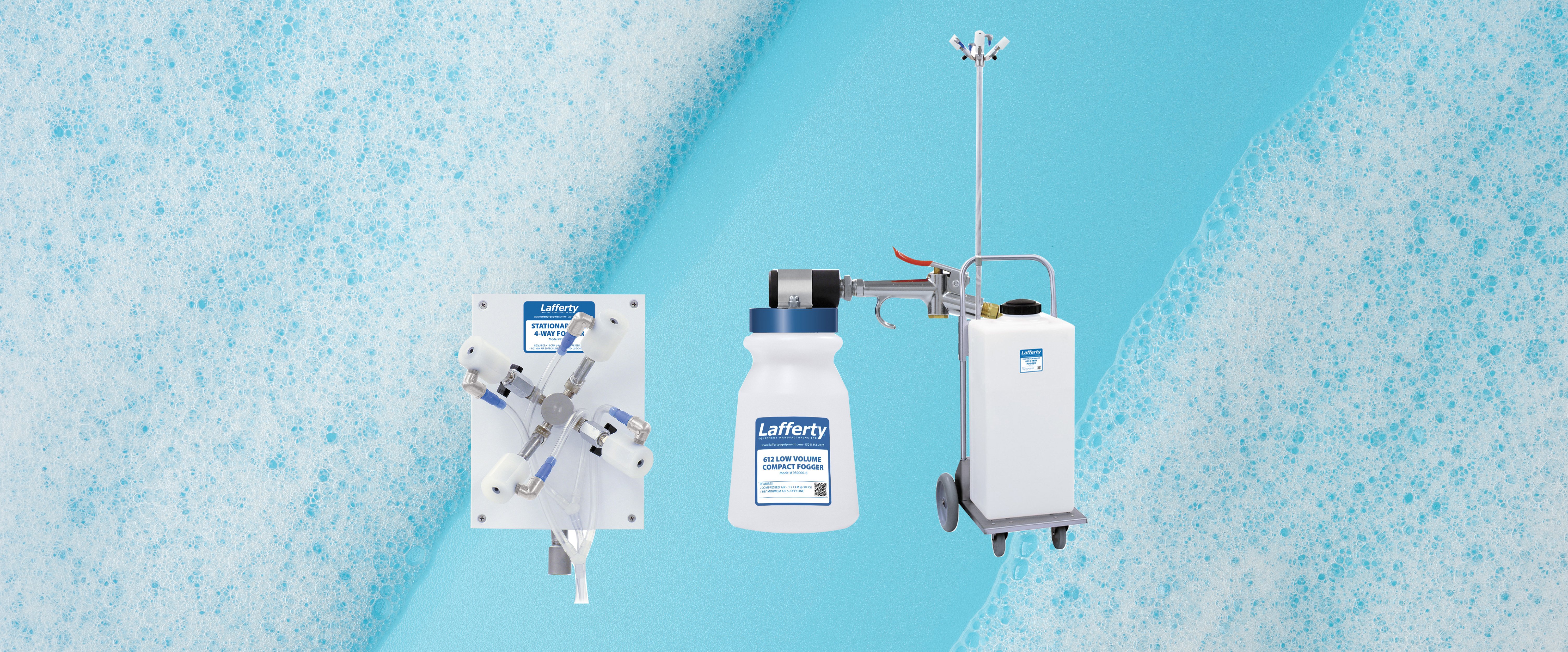 Lafferty sanitising and foaming equipment - disinfectant system
